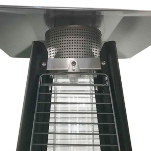 Parasol chauffant gaz stockholm 13kw acier noir + housse de protection