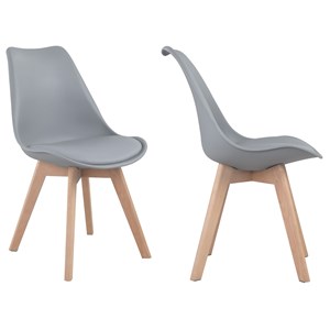 Lot de 4 chaises scandinaves nora grises avec coussin