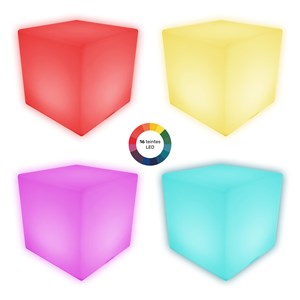 Cube lumineux led 40cm multicolore naos