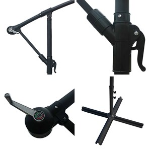 Parasol déporté molokai carré 2,7x2,7m gris