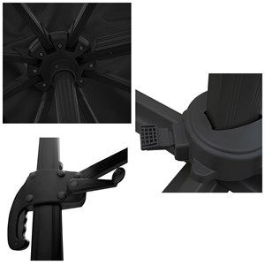 Parasol déporté molokai carré 3x3m noir + housse