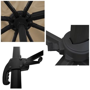 Parasol déporté molokai carré 3x3m beige + housse