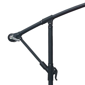 Parasol déporté molokai carré 2,7x2,7m gris + housse