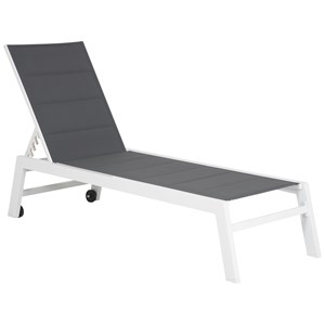 Bain de soleil barbados en textilène gris - aluminium blanc