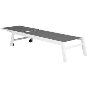 Bain de soleil barbados en textilène gris - aluminium blanc