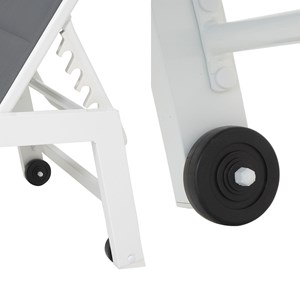 Bain de soleil barbados en textilène gris - aluminium blanc