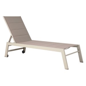 Lot de 2 bains de soleil barbados en textilène taupe - aluminium taupe