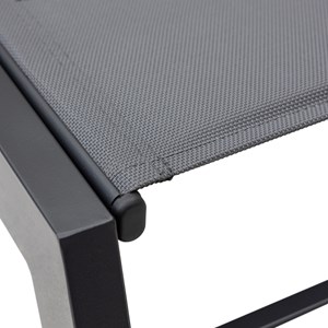 Lot de 2 bains de soleil barbados en textilène gris - alu anthracite