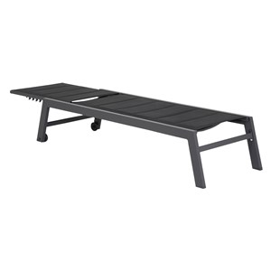 Lot de 2 bains de soleil barbados en textilène noir - alu anthracite