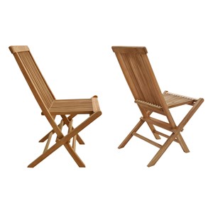 Lot de 2 chaises de jardin en teck lombok