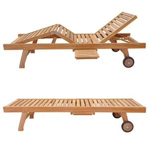 Bain de soleil pliant en teck lombok