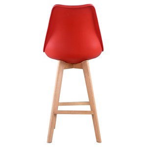 Lot de 2 tabourets scandinaves sven rouge avec coussin