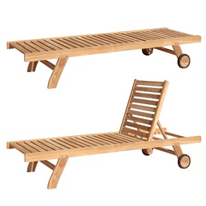 Bain de soleil droit en teck lombok