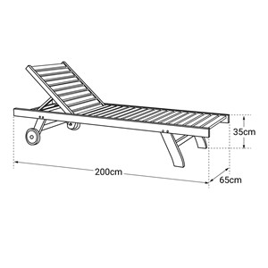 Bain de soleil droit en teck lombok