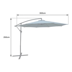 Parasol déporté oahu rond 3m de diamètre beige + housse