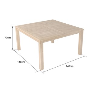 Table carrée 140cm en teck java