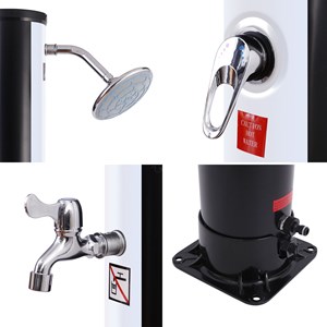 Douche solaire moorea noire et argent 18l