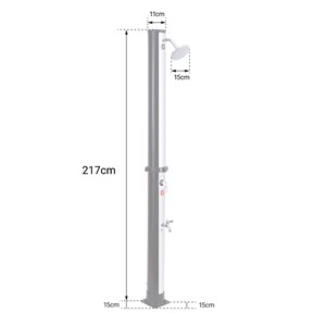 Douche solaire moorea noire et argent 18l