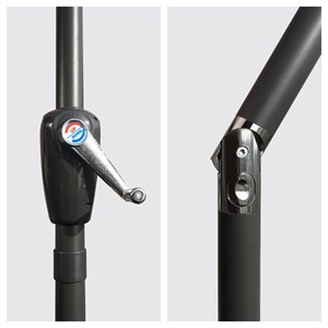 Parasol droit hapuna rectangulaire 2x3m noir