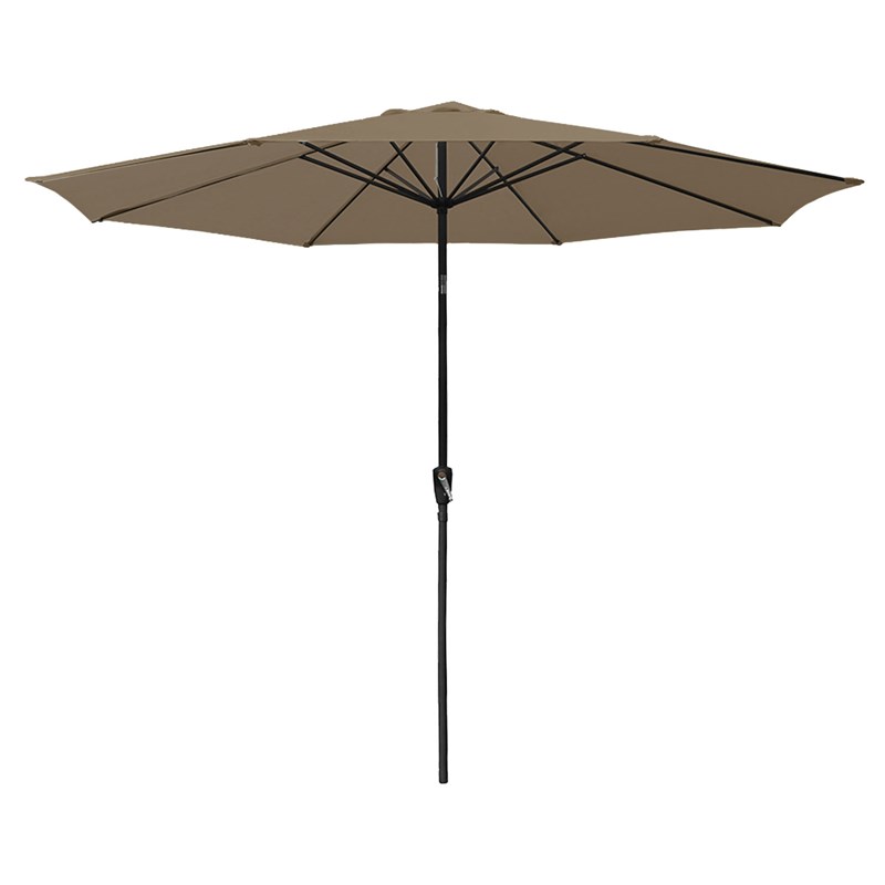 Happy Garden - Parasol droit hapuna rond 3,30m de diamètre taupe
