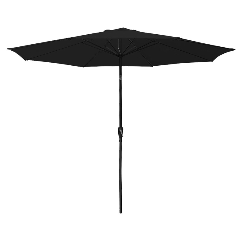 Happy Garden - Parasol droit hapuna rond 3,30m de diamètre noir