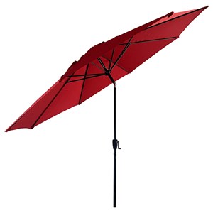 Parasol droit hapuna rond 3,30m de diamètre rouge