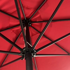 Parasol droit hapuna rond 3,30m de diamètre rouge