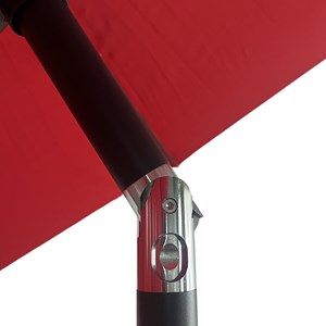 Parasol droit hapuna rond 3,30m de diamètre rouge