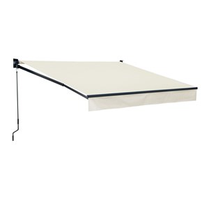 Store banne saule 2,95 × 2,5m - toile beige et structure grise