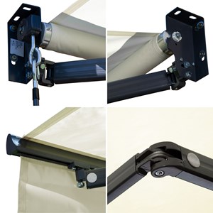 Store banne saule 3,5 × 3m - toile beige et structure grise