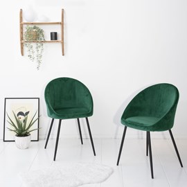 Lot de 2 chaises vintage diane velours vert