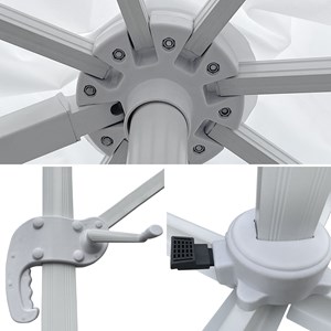 Parasol déporté molokai rectangulaire 3x4m blanc + housse