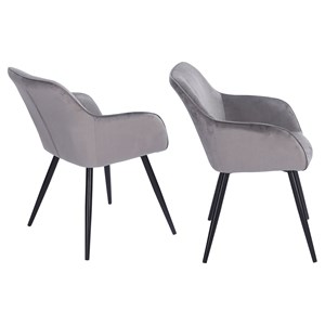 Chaise vintage gisele velours gris