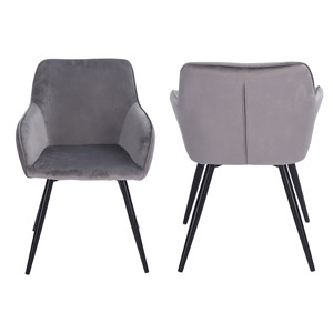 Chaise vintage gisele velours gris