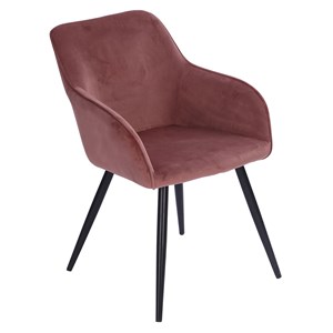 Chaise vintage gisele velours rose