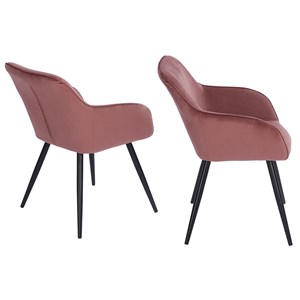 Chaise vintage gisele velours rose