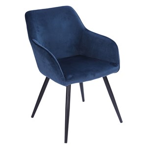 Chaise vintage gisele velours bleu