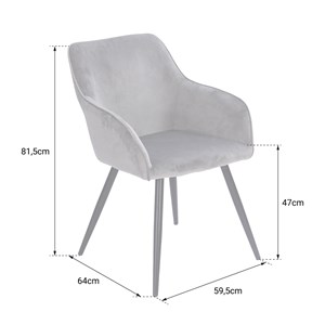 Chaise vintage gisele velours bleu