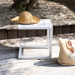 Table d'appoint barbados en aluminium blanc