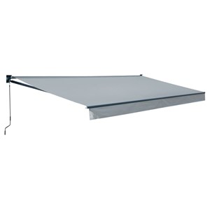 Store banne saule 3,95 × 3m - toile grise et structure grise