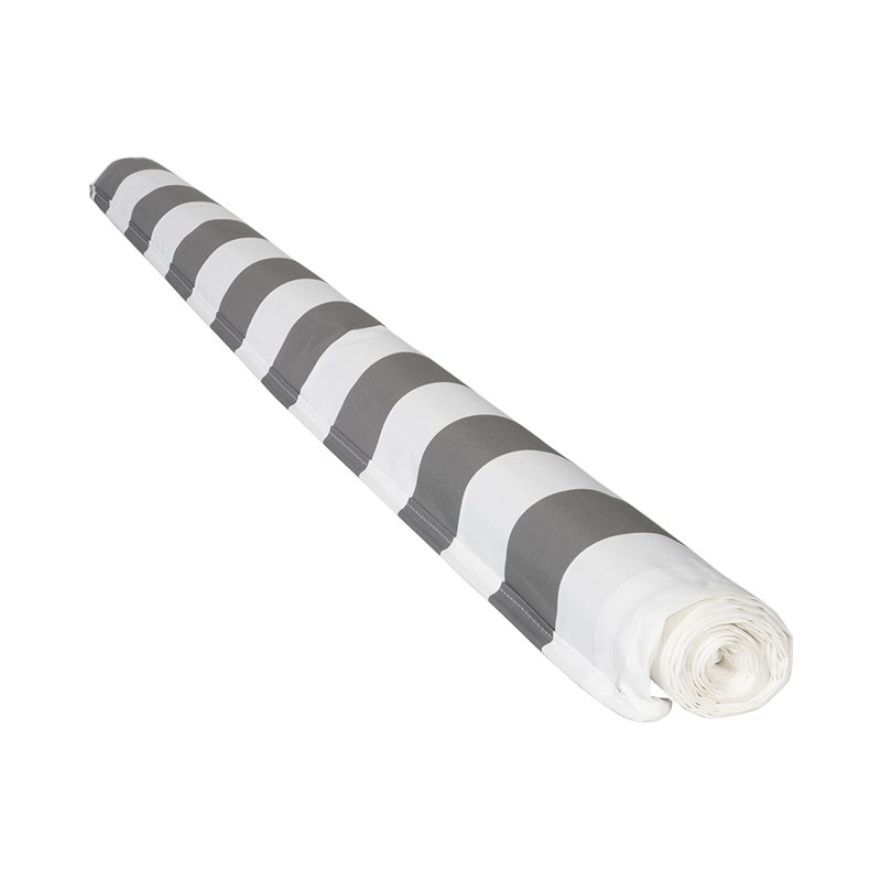 Toile pour store banne saule 2,95 × 2,5m - toile rayée blanche&nbsp;grise