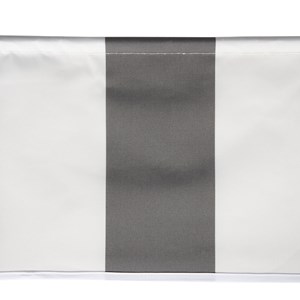 Toile pour store banne saule 3,95 × 3m - toile rayée blanche&nbsp;grise