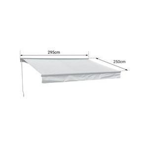 Store banne saule 2,95×2,5m semi-coffre - toile et structure grises