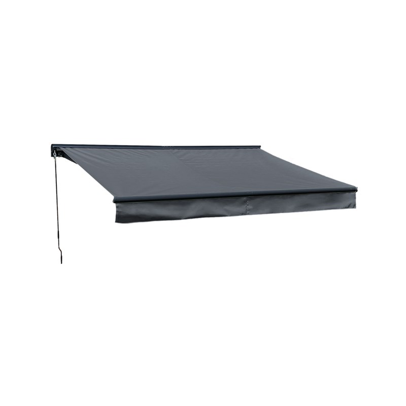 Happy Garden - Store banne saule 2,95×2,5m avec semi-coffre toile anthracite et structure grise