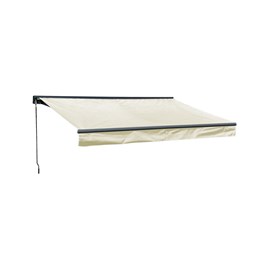 Store banne saule 2,95×2,5m semi-coffre - toile beige, structure grise