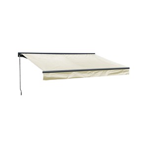 Store banne saule 2,95×2,5m semi-coffre - toile beige, structure grise