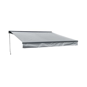 Store banne saule 3,5×3m semi-coffre - toile et structure grises