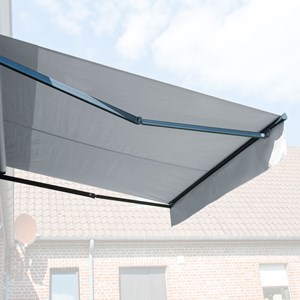 Store banne saule 3,5×3m semi-coffre - toile et structure grises