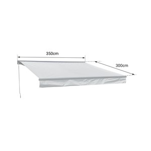 Store banne saule 3,5×3m semi-coffre - toile beige, structure grise