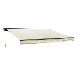 Store banne saule 3,95×3m semi-coffre - toile beige, structure grise